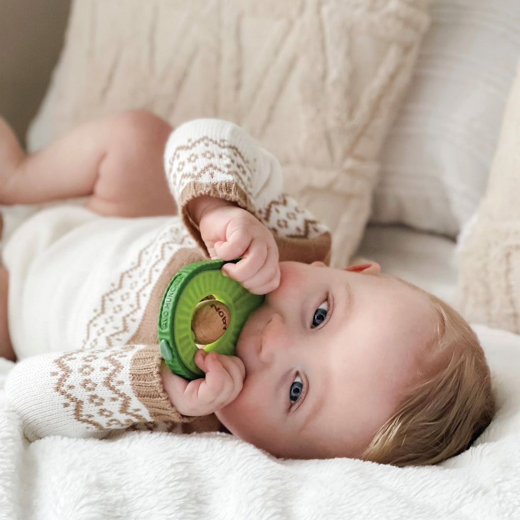 Avocado Muncher Wood and Silicone Teether (GLGM)